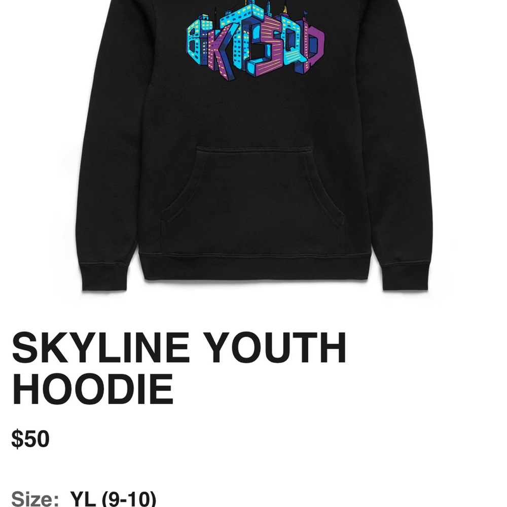 BKTSQD Skyline Youth Hoodie - Black